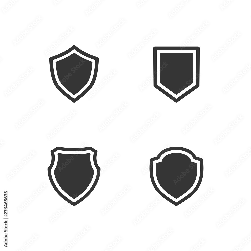 Poster shield icon set symbol template black color editable. simple logo vector illustration for graphic an