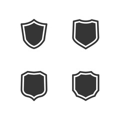 shield icon set symbol template black color editable. Simple logo vector illustration for graphic and web design.