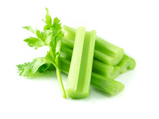 Fresh celery vegetable isolated on white background, food for health