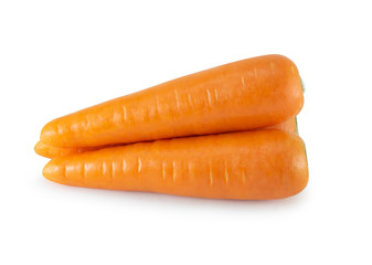 Fresh carrot isolated on white background, healthy diet food drink