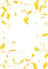 Sale 50% Colorful bright confetti isolated on a transparent background. Festive vector illustration