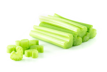 Fresh celery vegetable isolated on white background, food for health