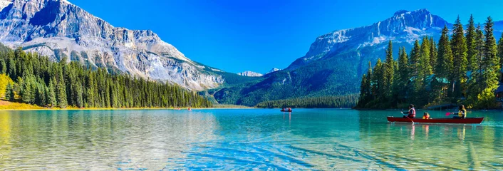 Fototapete Berge Emerald Lake, Yoho Nationalpark in Kanada, Bannergröße