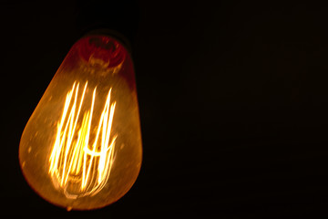 Old Light Bulb in Dark