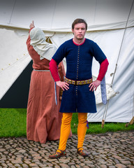 Medieval Costumes - squire and wife