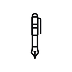 Black line icon for pen ink