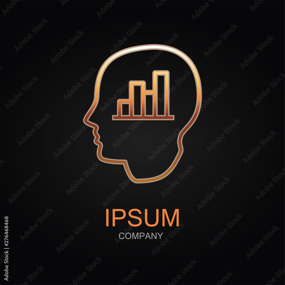 Poster data analysis vector icon. design logo element. isolated on black background.