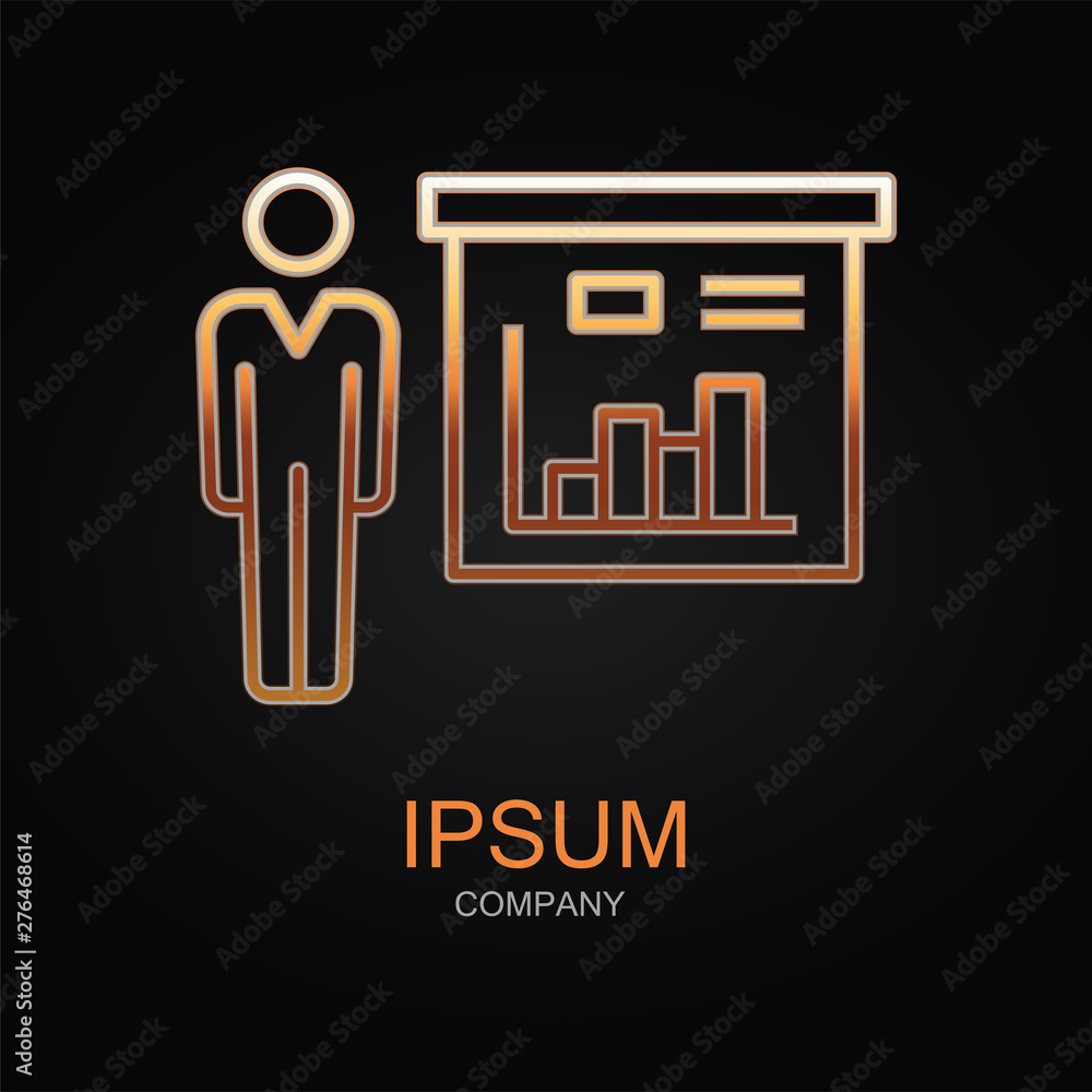 Poster data analysis vector icon. design logo element. isolated on black background.