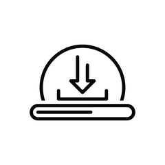 Black line icon for download 