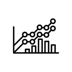Black line icon for line chart 
