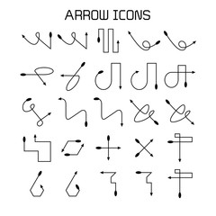 arrow and bow icons set