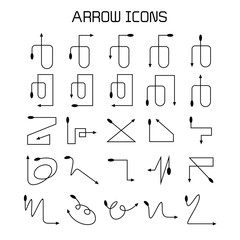 arrow and bow icons set
