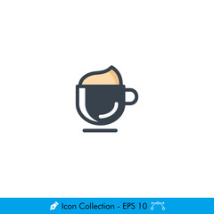 Cappuccino Icon / Vector - In Color Design