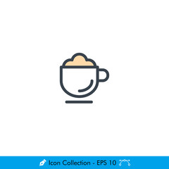 Frappe (Latte) Icon / Vector - In Color Design