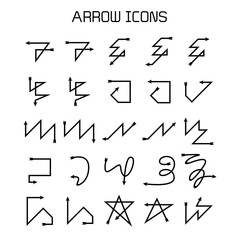 arrow and bow icons set