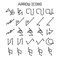 arrow and bow icons set
