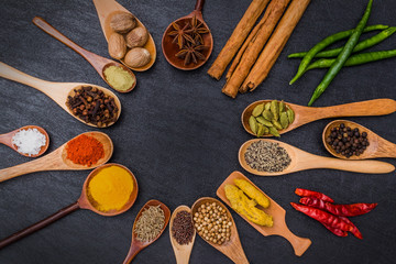 Indisches Essen Spice Gruppenfoto Spice India Gericht des Curry © norikko