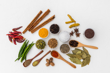 インド料理のスパイス集合写真　Spice India dish of the curry