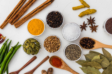 インド料理のスパイス集合写真　Spice India dish of the curry