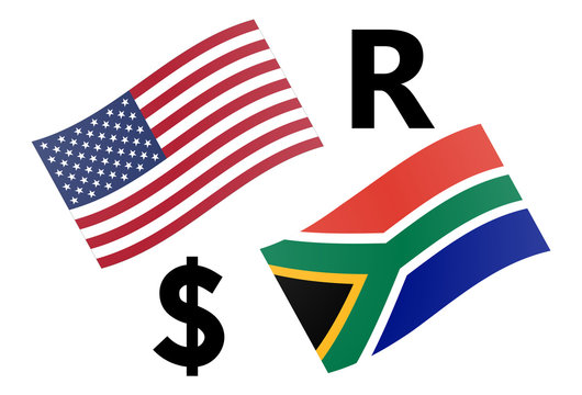 USDZAR forex currency pair vector illustration. American and South Africa  flag, with Dollar and Rand symbol. Stock Vector | Adobe Stock
