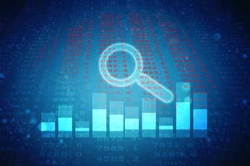 2d rendering Stock market online business concept. business Graph 