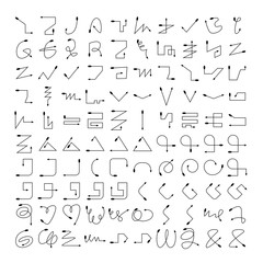 arrow and line bow icons set
