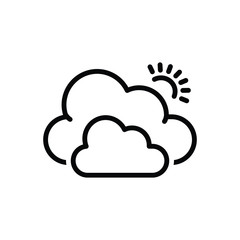 Black line icon for cloud 