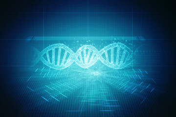 2d render of dna structure, abstract background