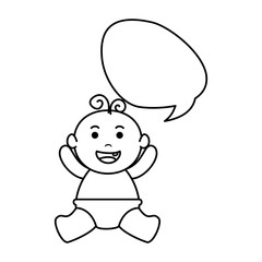cute little baby boy with speech bubble