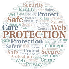 Protection word cloud. Wordcloud made with text only.