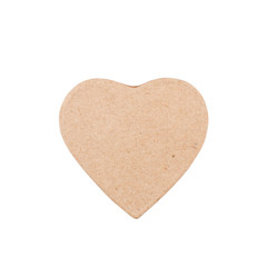 cardboard heart shape isolated on white