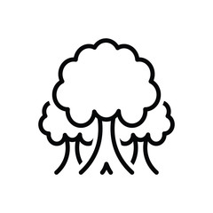 Black line icon for tree 