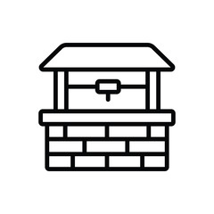 Black line icon for well 