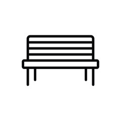 Black line icon for bench 