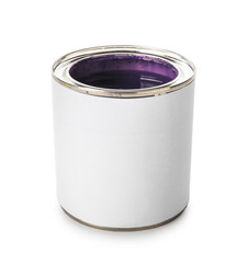 Can of paint on white background