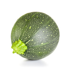 Fresh zucchini squash on white background