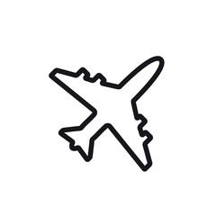 Airplane line icon. Plane symbol and sign vector illustration design.