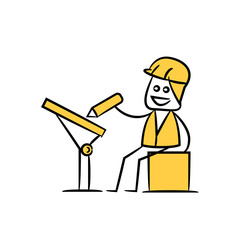 architect or engineer writing , doodle stick figure design
