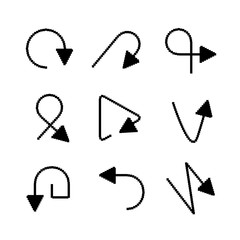 pixel arrow icons vector set