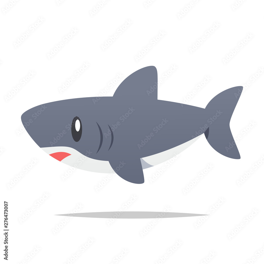 Wall mural cartoon shark vector isolated illustration