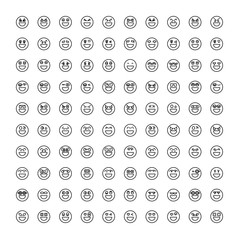 emoticon icons set line