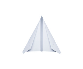 White paper airplane isolated on white background with clipping path .