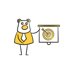 business bear present dart yellow doodle theme