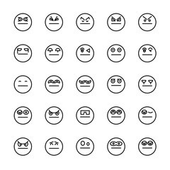 emoticon icons line circle buttons