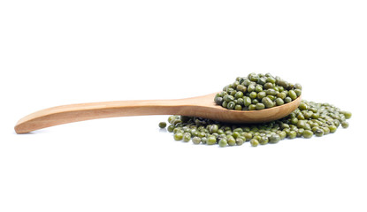Mung beans on white background