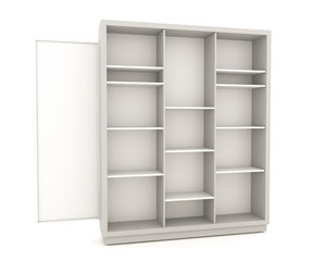 Color white shelves design