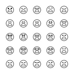 emoticon icons line circle buttons