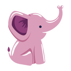 cute little elephant pink character