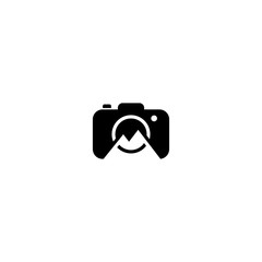 travel camera modern shape logo vector template