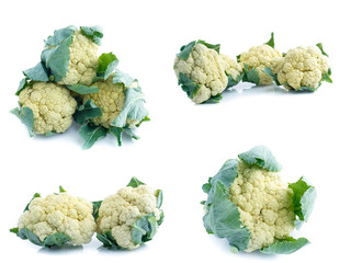 Cauliflower isolated on white background(Set)